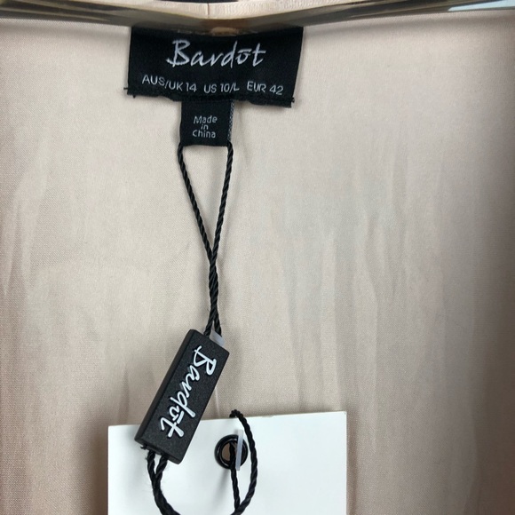 Bardot • Miranda Pink Satin Long Sleeve Wrap Dress - Picture 3 of 8